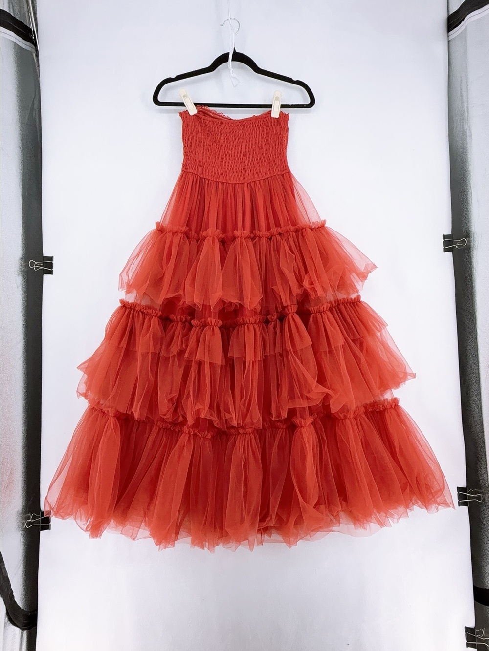 Vici Novara Strapless Tiered Tulle Maxi Dress  size s - Picture 6 of 11